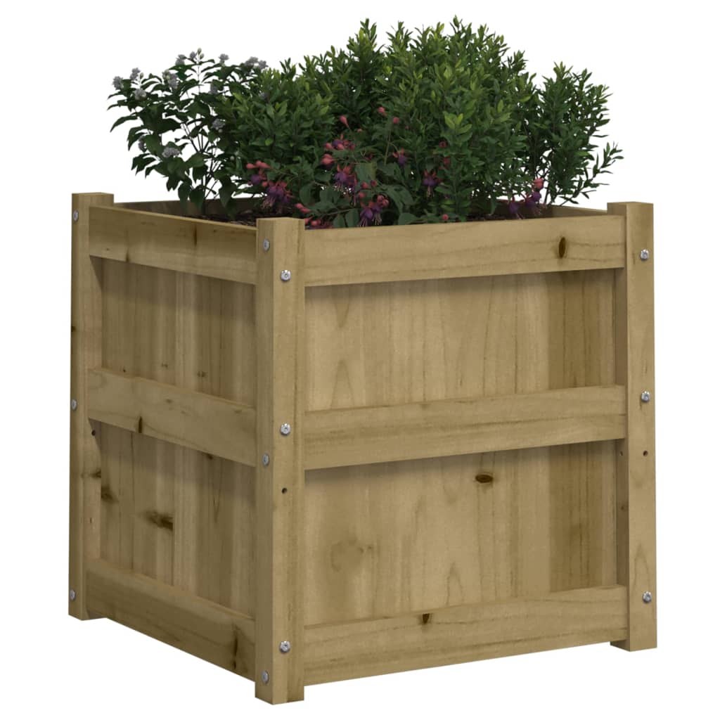 Jardinera Madera Maciza De Pino Impregnada 50x50x50 Cm_3