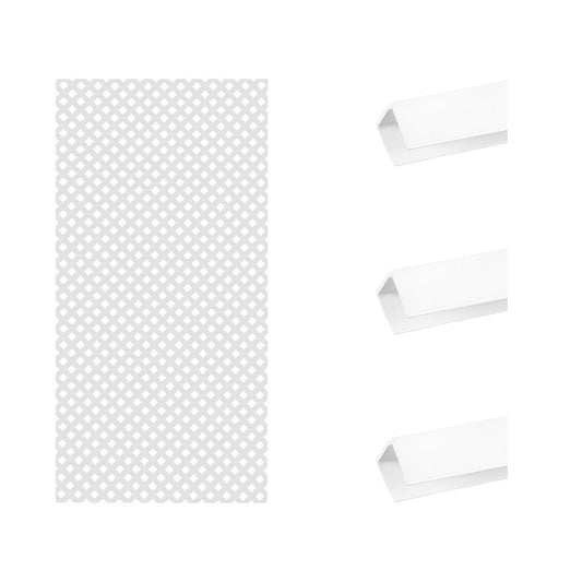 Pack Instalación Celosía Pvc 18 Mm + 3 Perfiles Blanco 0,6x1,15 M_0