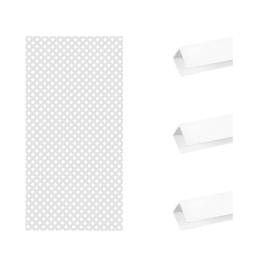 Pack Instalación Celosía Pvc 18 Mm + 3 Perfiles Blanco 0,8x1,15 M_0