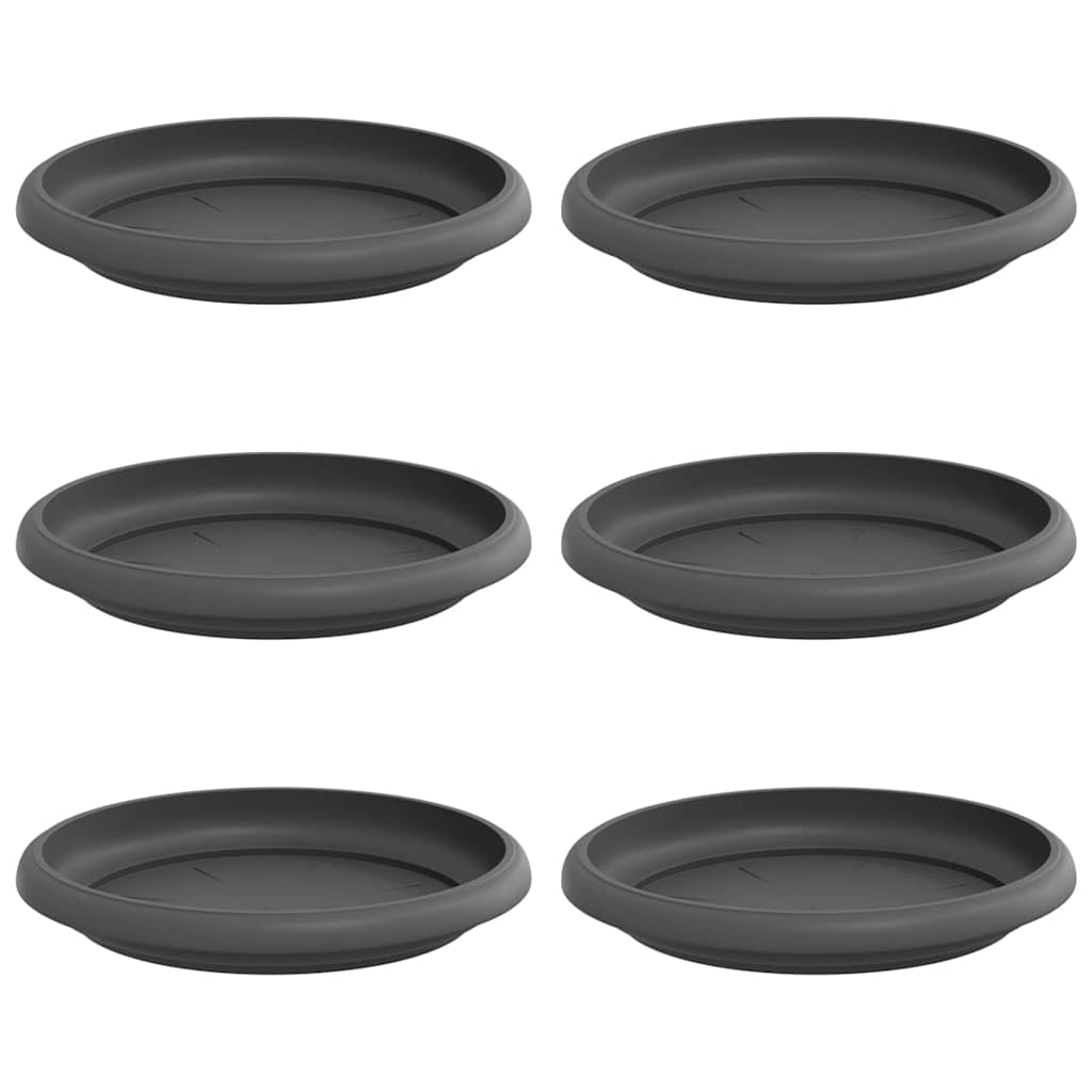 Bandeja Redonda Para Flores 6 Uds. Negro Ø 14 X 2 Cm Plástico_0