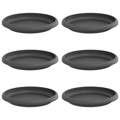 Bandeja Redonda Para Flores 6 Uds. Negro Ø 14 X 2 Cm Plástico_0
