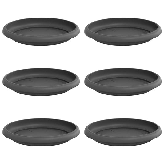 Bandeja Redonda Para Flores 6 Uds. Negro Ø 15,5 X 2 Cm Plástico_0