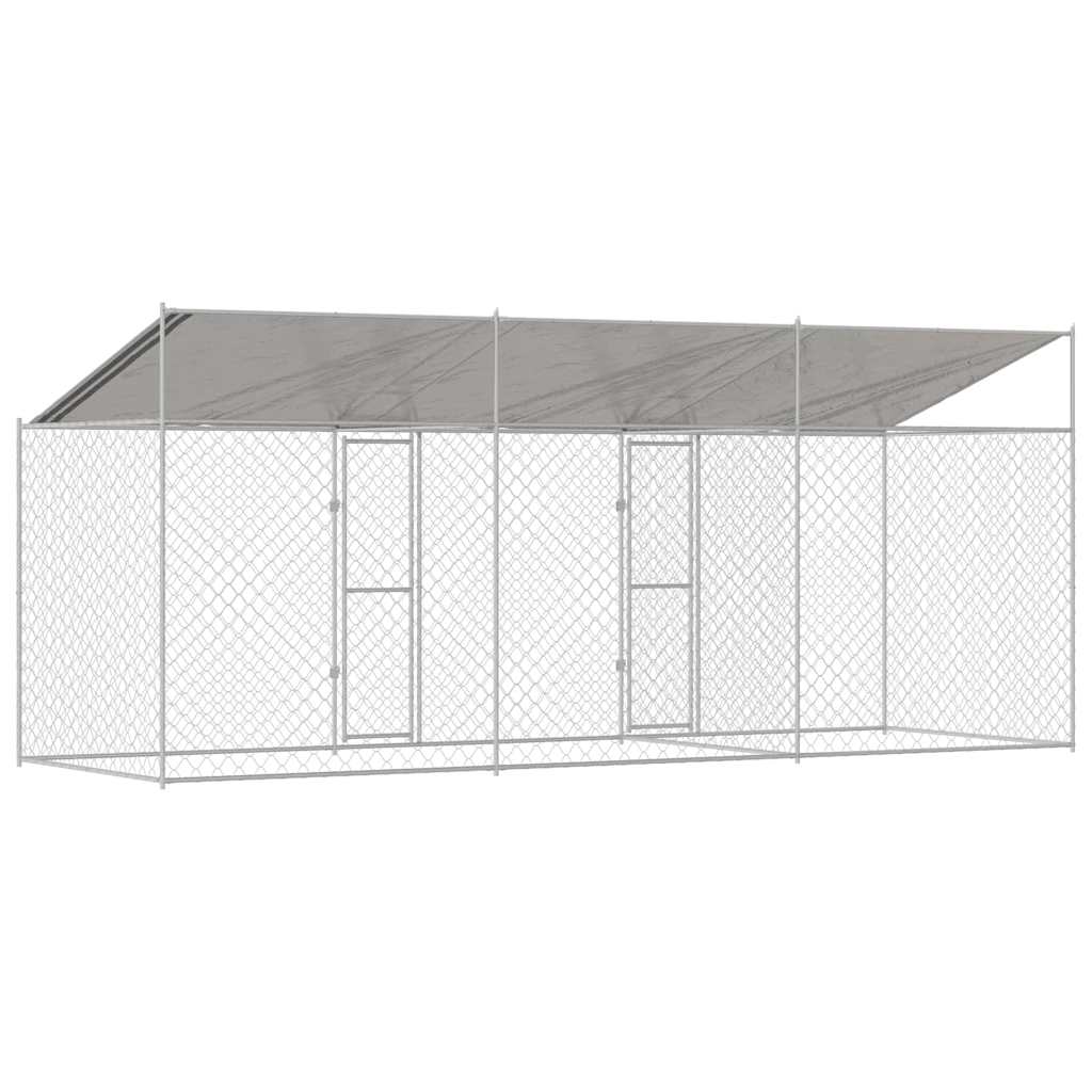 Jaula Para Perro Con Techo Plateado 600 X 200 X 256 Cm_5