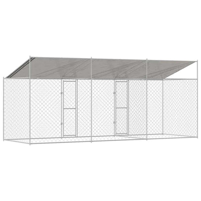 Jaula Para Perro Con Techo Plateado 600 X 200 X 256 Cm_5