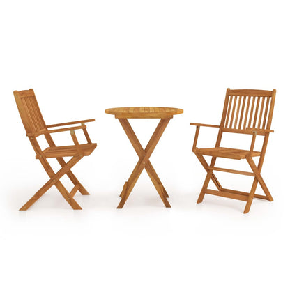 Vidaxl Comedor De Jardín Plegable 3 Piezas Madera Maciza De Acacia_0
