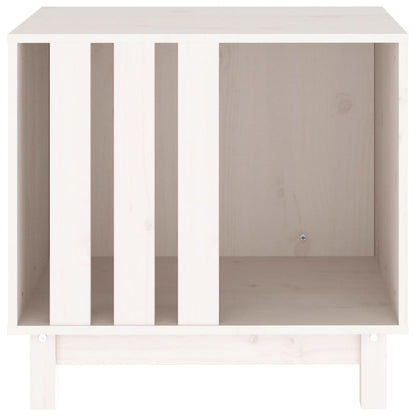 Caseta Para Perros Madera Maciza De Pino Blanco 60x45x57 Cm_3