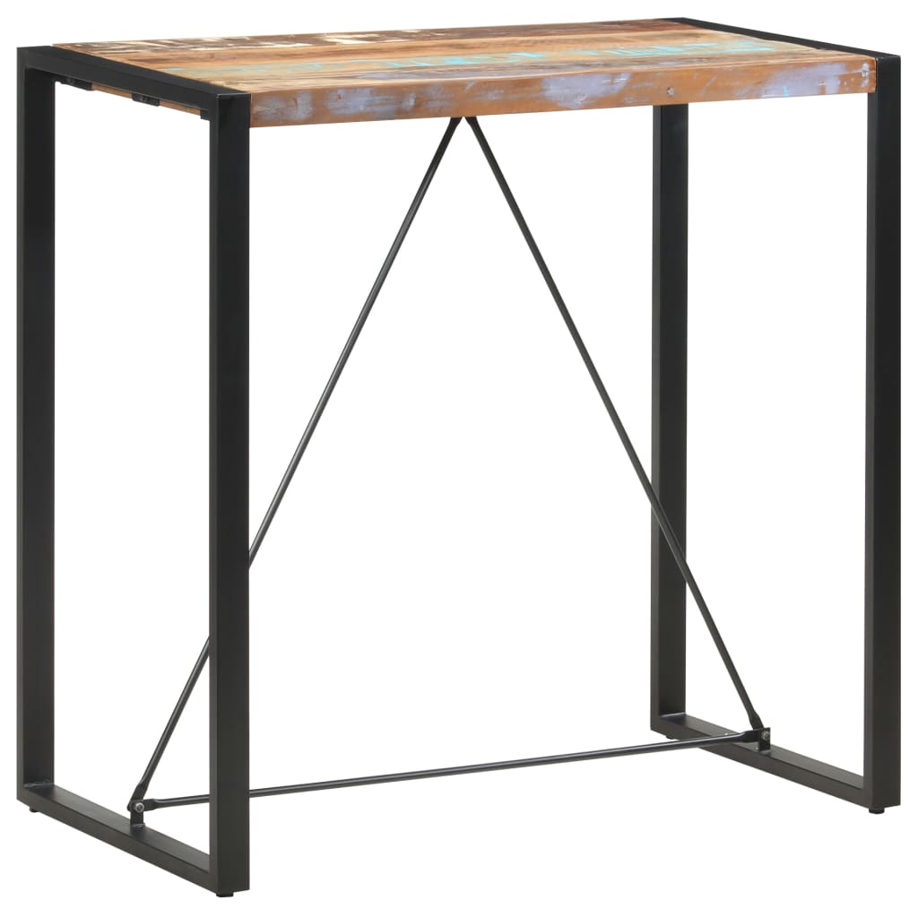 Mesa Alta De Cocina De Madera Maciza Reciclada 110x60x110 Cm_4