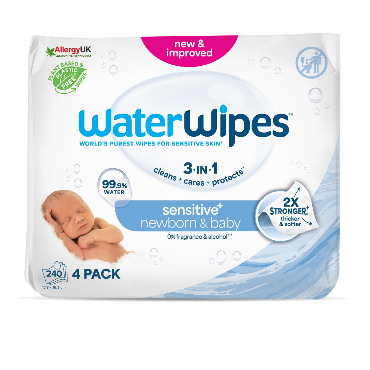 Toalhitas Húmidas WaterWipes BIO Baby 240 Unidades