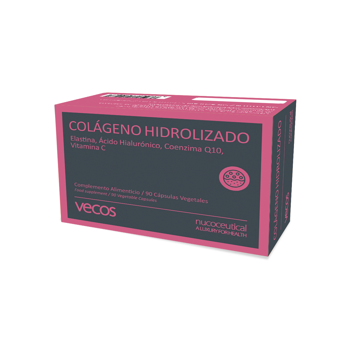 Colágeno Hidrolizado VECOS (90 cápsulas) | Elasticidad, Hidratación y Anti edad | Ácido hialurónico, Elastina y Q10_0