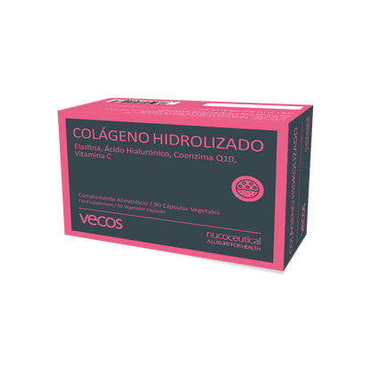 Colágeno Hidrolizado VECOS (90 cápsulas) | Elasticidad, Hidratación y Anti edad | Ácido hialurónico, Elastina y Q10_0