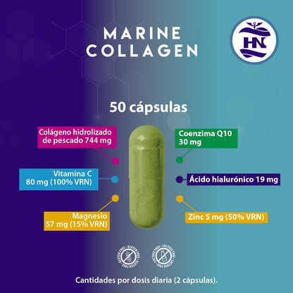 Pack 2 X Colágeno Marino Hidrolizado Con Ácido Hialurónico, Vitamina C, Q10, Zinc Y Magnesio - 2 X 50 Cápsulas_1