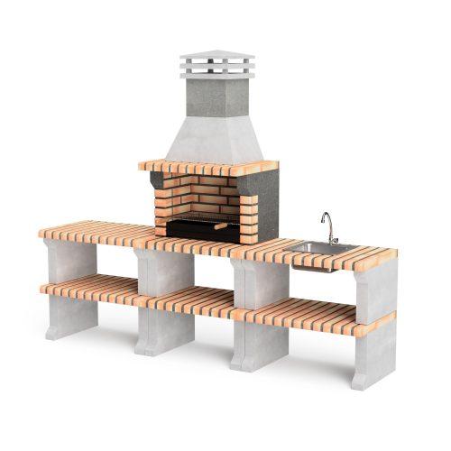 Cozinha exterior Liz XL Plus com churrasqueira Movelar