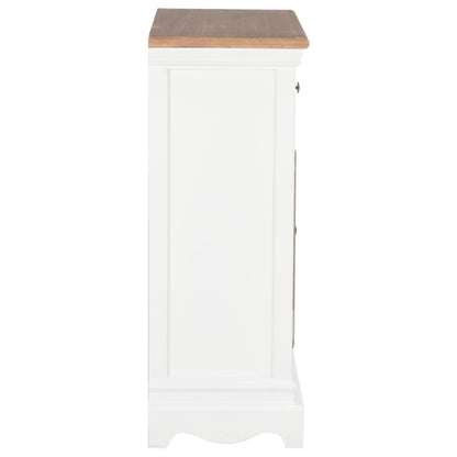 Aparador De Madera Maciza Blanco 60x30x80 Cm_3