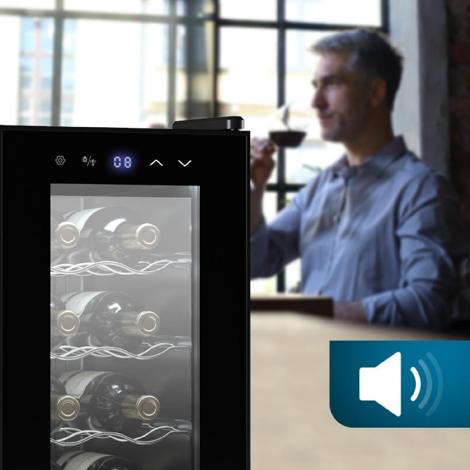 Vinoteca 8 Botellas Bolero Grandsommelier 830 Coolcrystal, Enfriamiento Termoeléctrico, Temperatura Regulable Entre 8-18ºc, Control Táctil Y Display_1