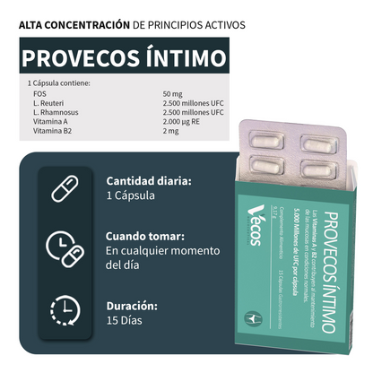 Provecos Íntimo Vecos 15 Cápsulas | Flora Vaginal, Confort Íntimo Y Equilibrio Microbiológico | Con Probióticos_2