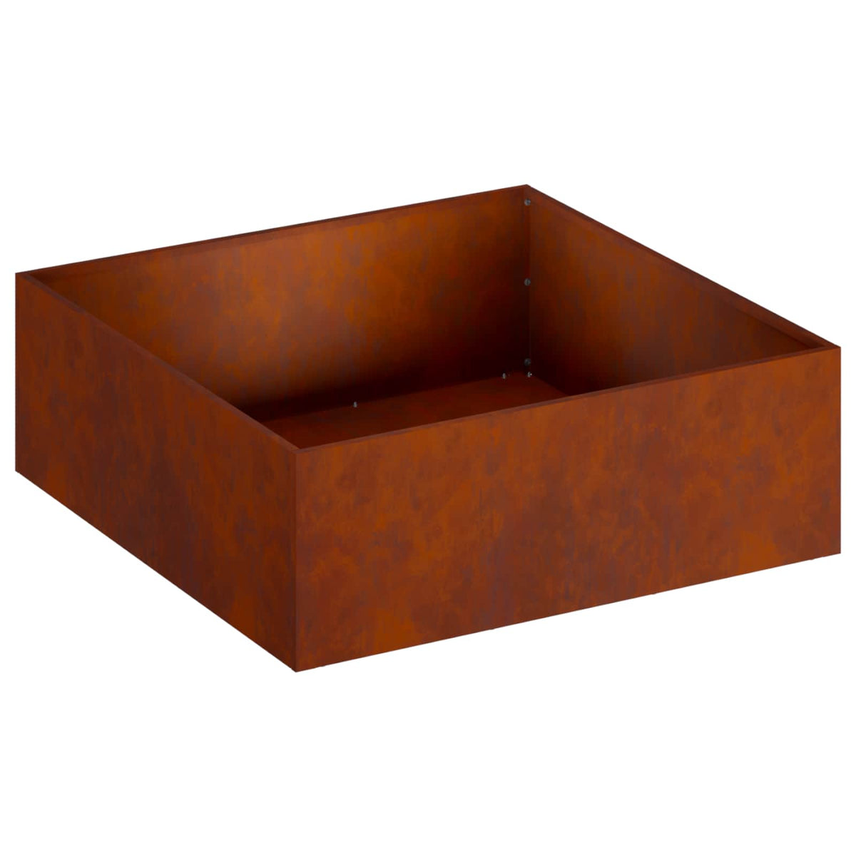 Macetero De Jardín 2 Uds. Oxidado 60 X 60 X 20 Cm Acero Oxidado_3