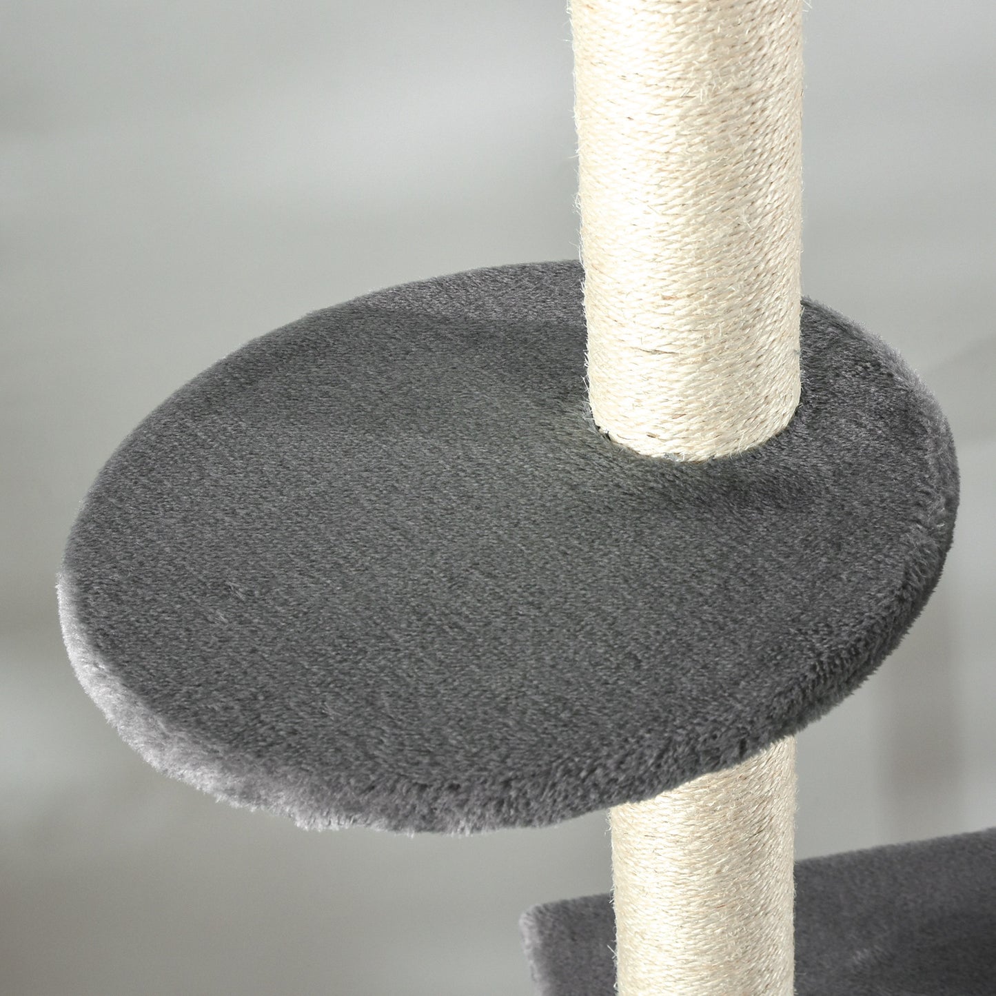 Pawhut Árbol Rascador Para Gatos Altura Ajustable 238-270 Cm Con Hamaca Cueva_3