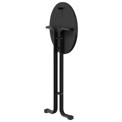 Mesa Alta De Comedor Madera Ingeniería Y Acero Negro Ø60x110 Cm_4