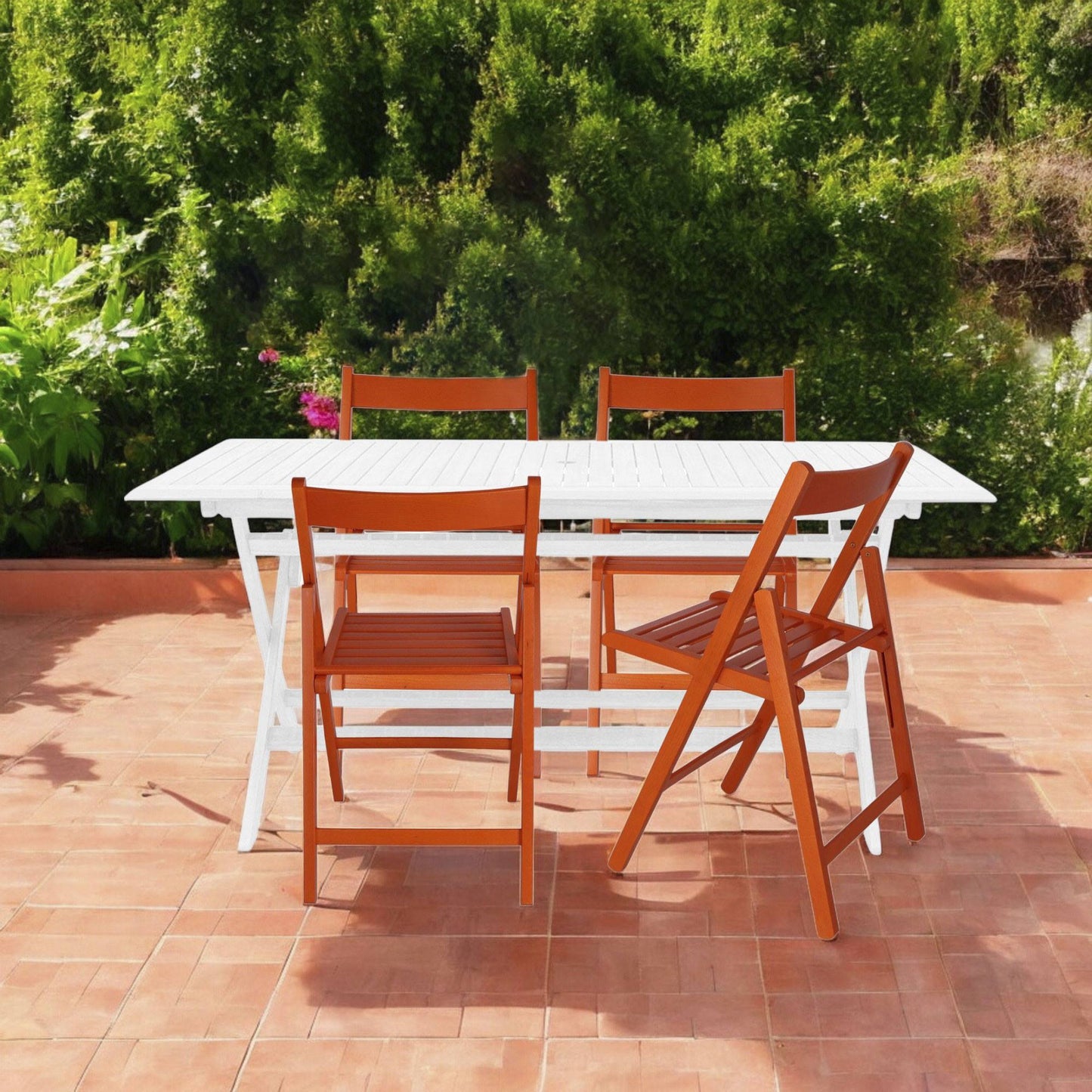 Well Home Mobiliario & Decoración - Pack 4 Sillas Bas En Madera De Haya, Acabado Naranja_2