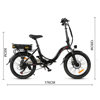 Bicicleta Eléctrica Plegable Samebike Jg20 350w-36v-10ah (360wh) - Rueda 20 Color Negro_2