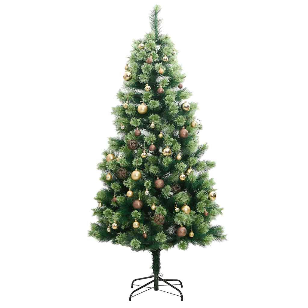 Vidaxl Árbol De Navidad Artificial Con Bisagras 150 Led Y Bolas 150 Cm_3