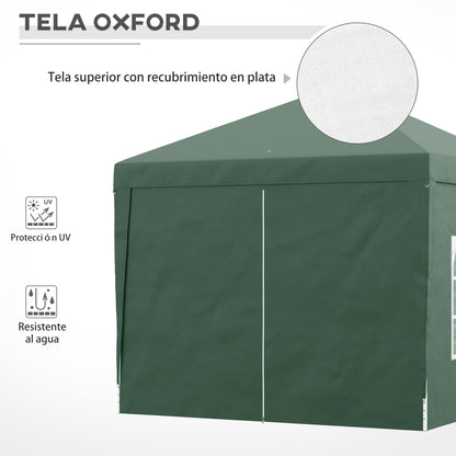 Outsunny Carpa Plegable Con 4 Paredes Desmontables 3x3 M Para Exterior Verde_5