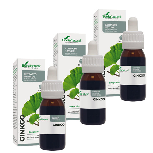 Embalagem de 3 Extratos de Ginkgo Biloba Soria Natural, 50 ml