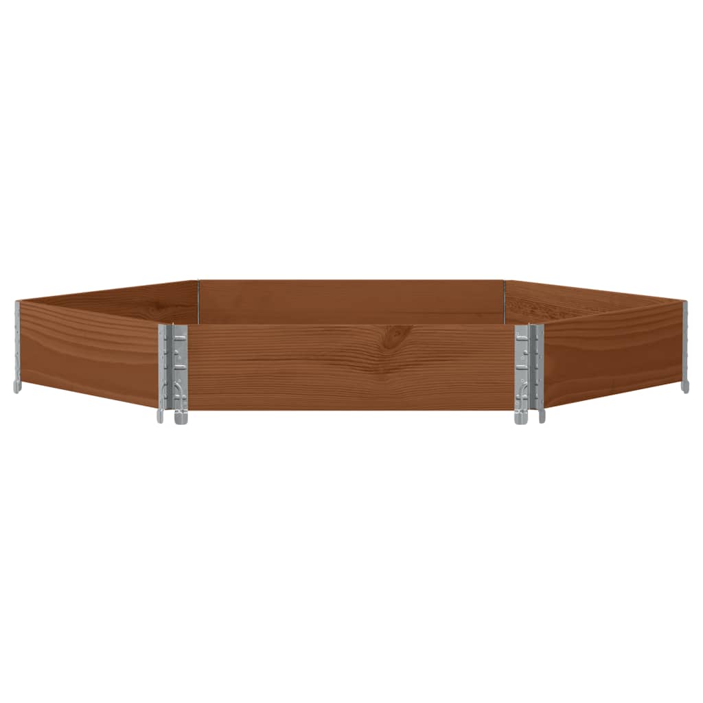 Arriate Elevado Hexagonal Madera Maciza Pino Marrón 160x160 Cm_2