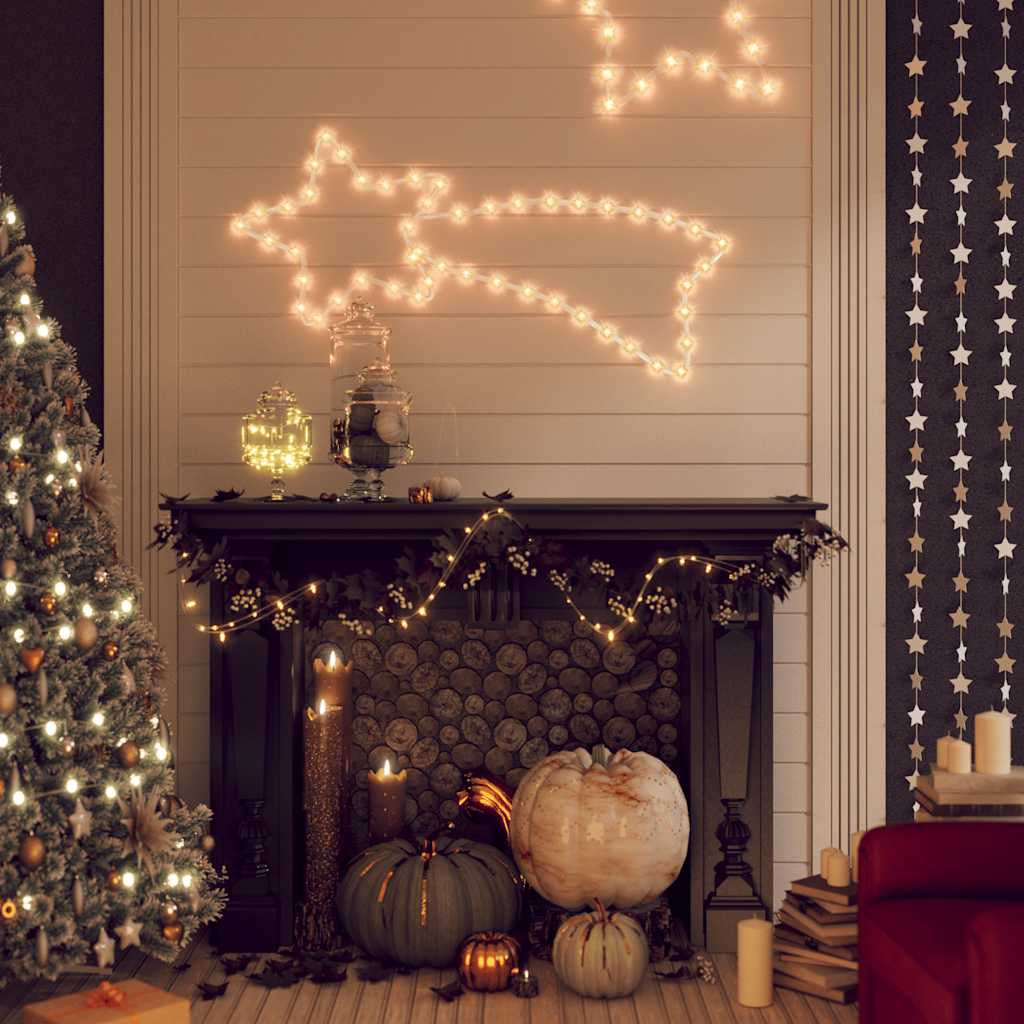 Vidaxl Figura De Estrella De Navidad Con 48 Led Blanco Cálido 65x28 Cm_1
