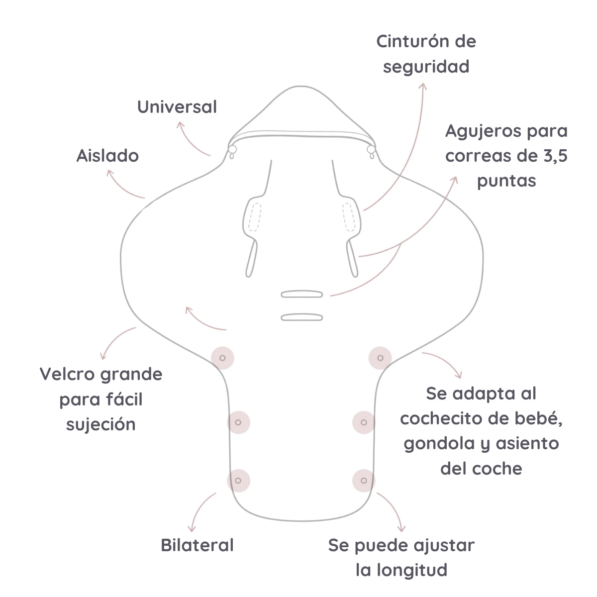 Saco Para Grupo 0 Unviersal Invierno Royal Baby Pink_3