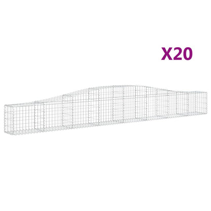 Cestas De Gaviones 20 Uds Forma De Arco Hierro 400x30x40/60 Cm_0