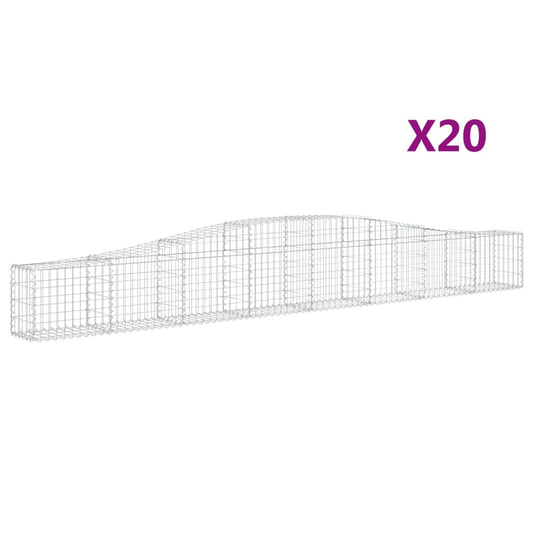 Cestas De Gaviones 20 Uds Forma De Arco Hierro 400x30x40/60 Cm_0