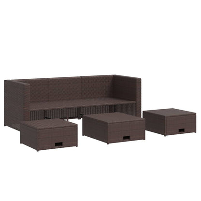 Vidaxl Set Muebles De Jardín 4 Piezas Y Cojines Ratán Sintético Marrón_3