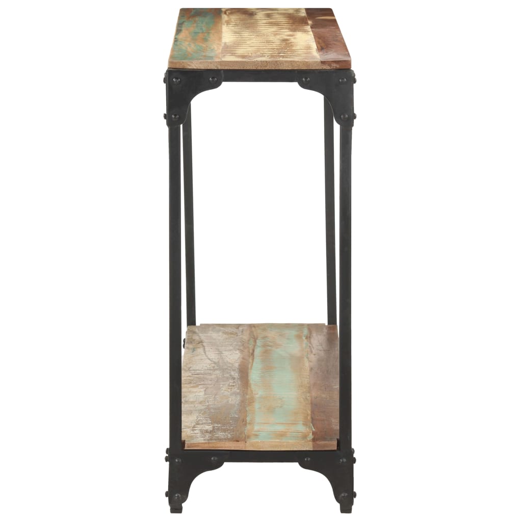 Mesa Consola De Madera Maciza Reciclada 110x30x75 Cm_1