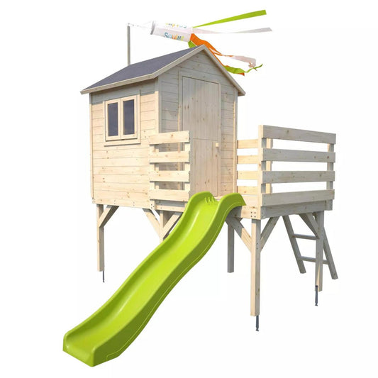 Casa de brincar Josephine Soulet em madeira com escorrega