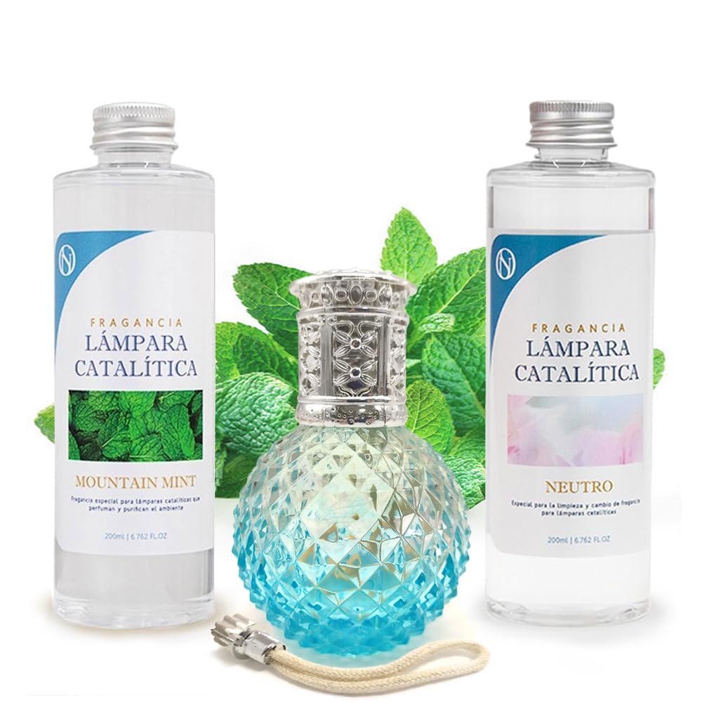 Pack Ahorro Lámpara Catalítica Blue Diamonds + Fragancia Mountain Mint 200ml + Limpiador Neutro 200ml + Mecha Repuesto_0