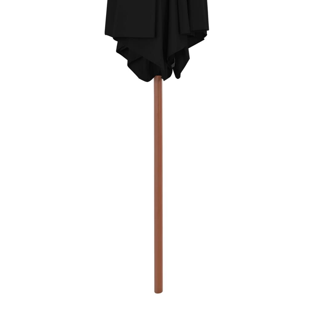 Vidaxl Sombrilla De Jardín Con Palo De Madera Negro 270 Cm_3