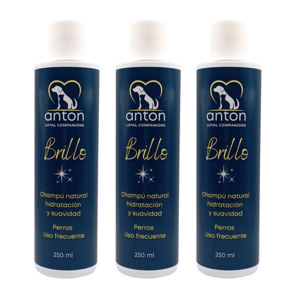 Champú Natural Para Perros “brillo” - Pack Ahorro - 3x250 Ml