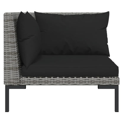 Vidaxl Muebles Jardín 3 Pzas Ratán Sintético Semicircular Gris Oscuro_3