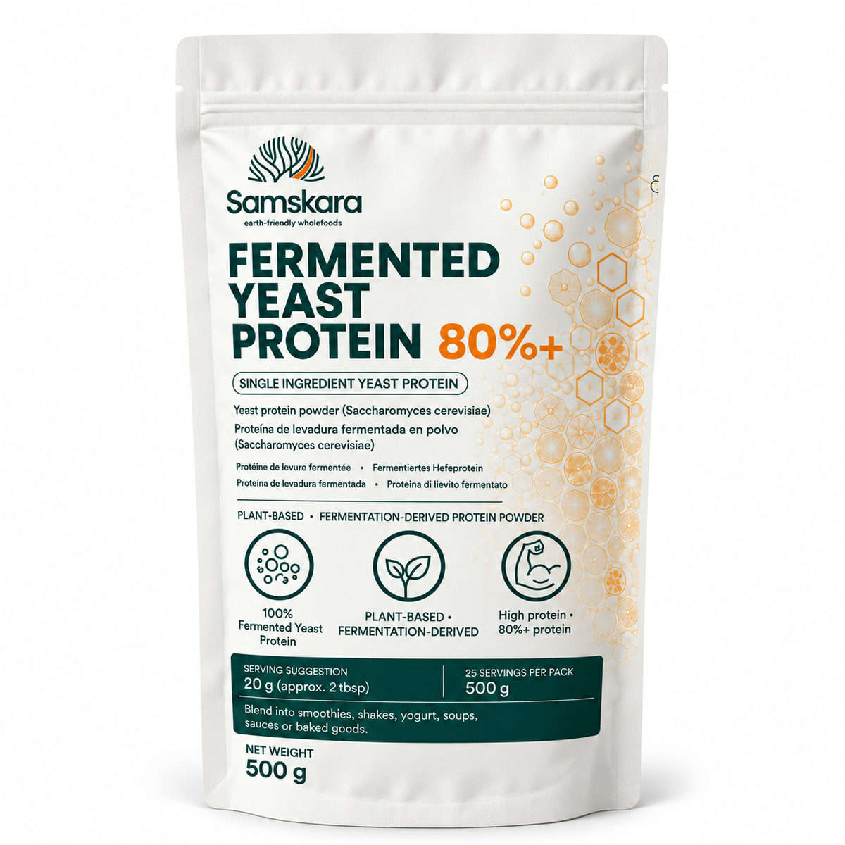 Samskara Proteína De Levadura Fermentada En Polvo 80 % Vegana 500 G_0