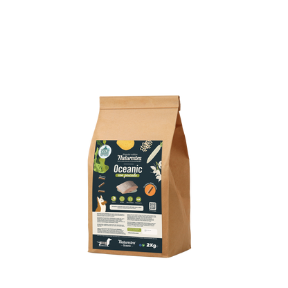 Pienso prensado en frío en Pellets Mini Oceanic para perros con pescado blanco 2 kg NaturExtra