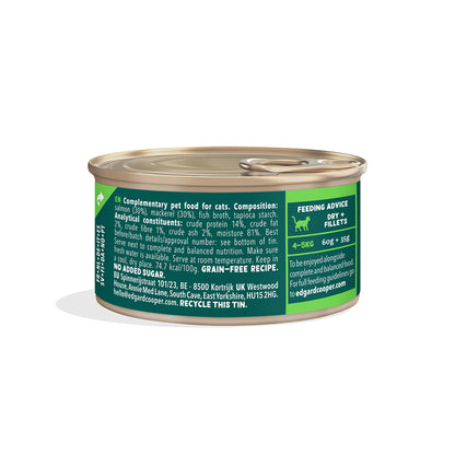 Filetes de salmón y caballa para gatos Edgard & Cooper 70 g