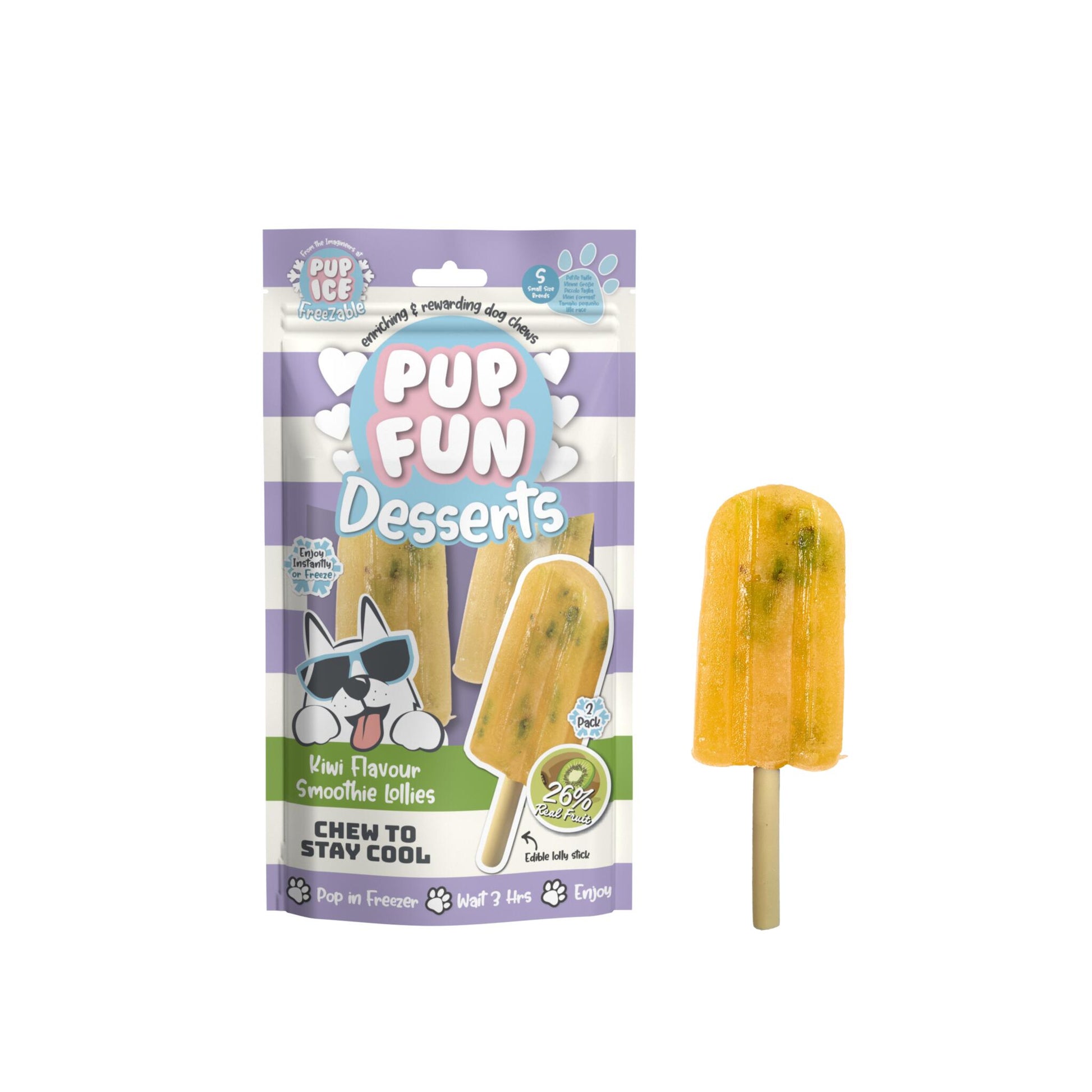 2 Helados Snack Pup Ice Polo Smomthie De Kiwi 2 X 60g_0