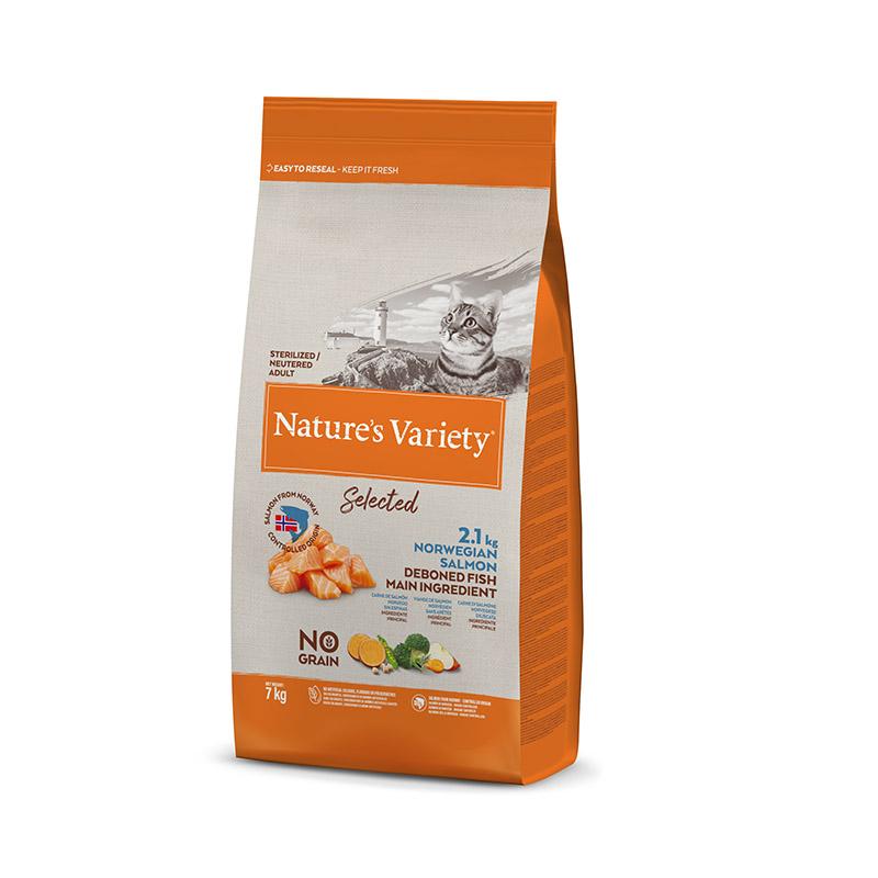 Nature's Variety Feline Adult Selected Salmão Esterilizado 7kg
