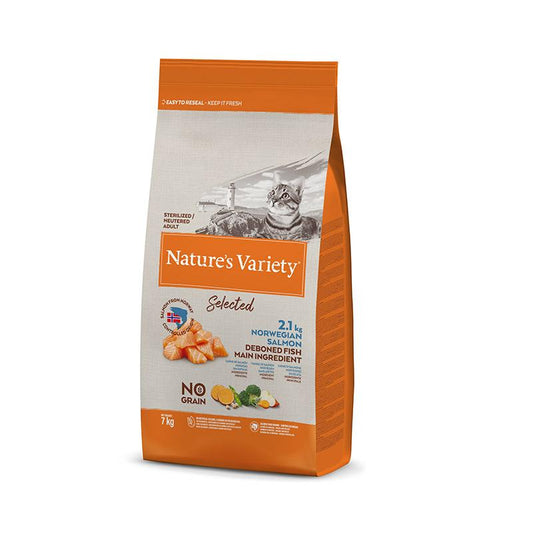Nature's Variety Feline Adult Selected Salmão Esterilizado 7kg