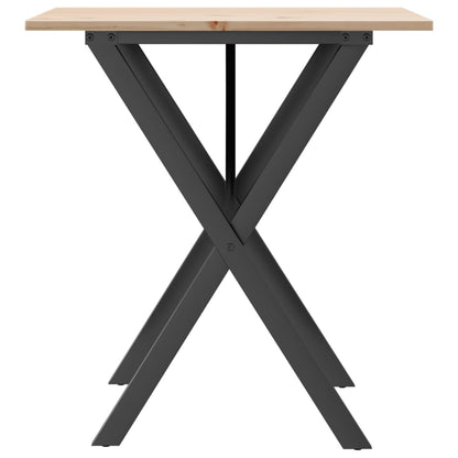 Mesa De Comedor Marco X Madera Maciza Pino Y Acero 60x60x75 Cm_3