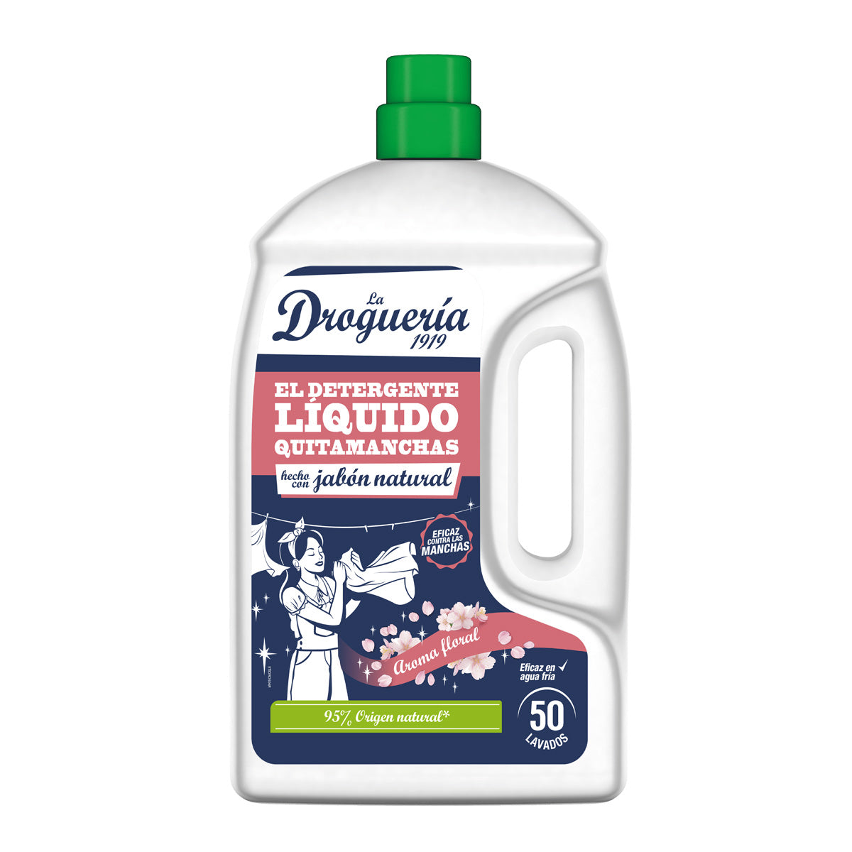 Detergente líquido com sabão natural, aroma floral, frasco LA DROGUERIA 1919, 50 doses