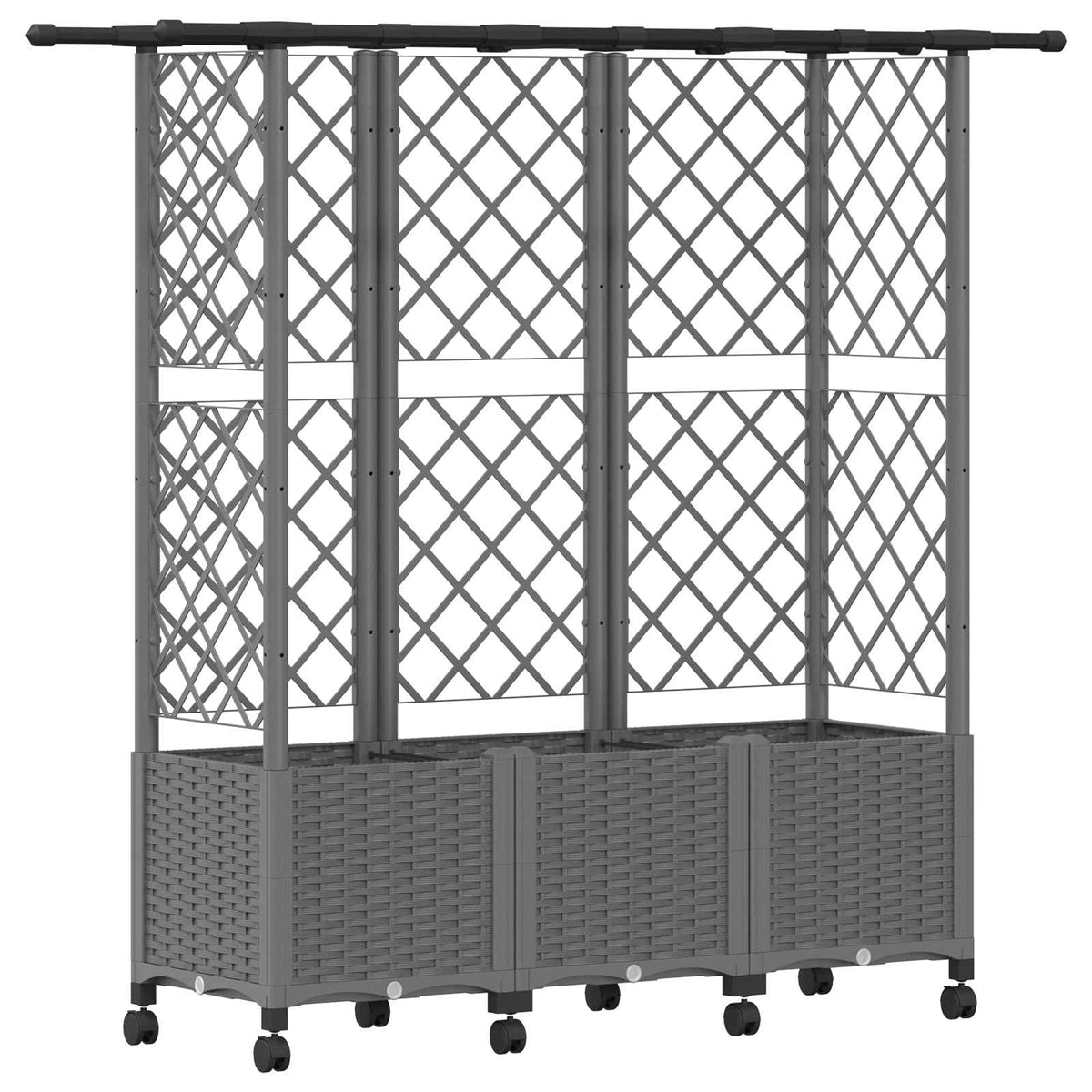 Cama Elevada Con Trellis Y Techo Gris Claro 163,5 X 40 X 142 Cm_0