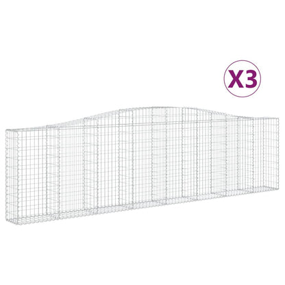 Cestas De Gaviones 3 Uds Forma De Arco Hierro 400x30x100/120 Cm_0