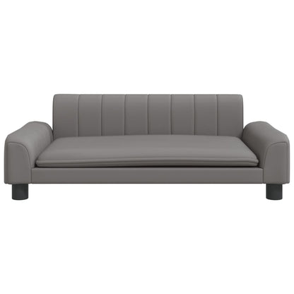 Cama Para Perros De Cuero Sintético Gris 90x53x30 Cm / Vetonek_3